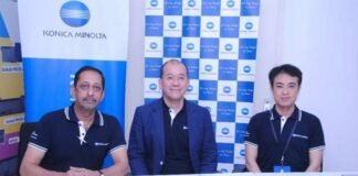 Mr. Yuji Nakata, MD, Konica Minolta India_Mr. V. Balakrishnan, Executive General Manager (EGM), Konica Minolta India_Mr. Daisoke Mori, Asia Pacific Business Manager, Konica Minolta Japan.