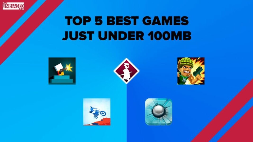 Here's a list of the Top 5 games under 100MB Here's a list of the Top 5 games under 100MB